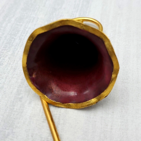 Vintage Cloisonné Enamel Scalloped Bell Shaped Candle Snuffer Christmas Ornament - Picture 8 of 8